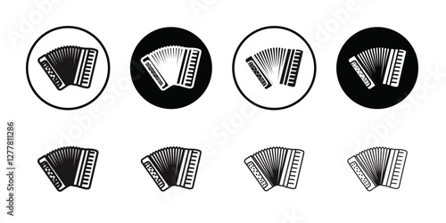 accordion icon Vector flat thin line illustration