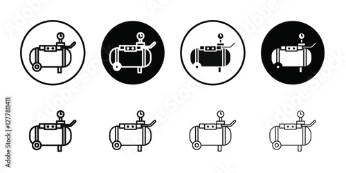 Air compressor pump icon Vector flat thin line illustration