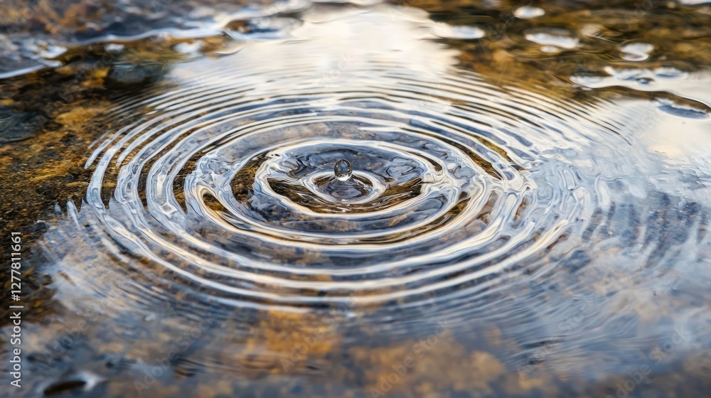 A rainstorm with raindrops hitting the surface of a puddle. A rainstorm with raindrops hitting the surface of a puddle.