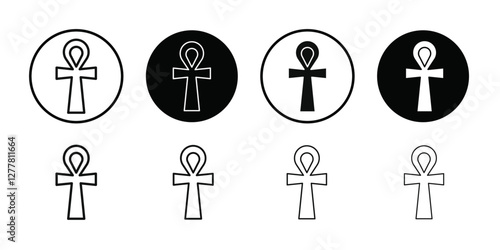 Ankh icon Vector flat thin line illustration