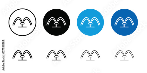 Automatic irrigation sprinklers icon Vector flat thin line illustration