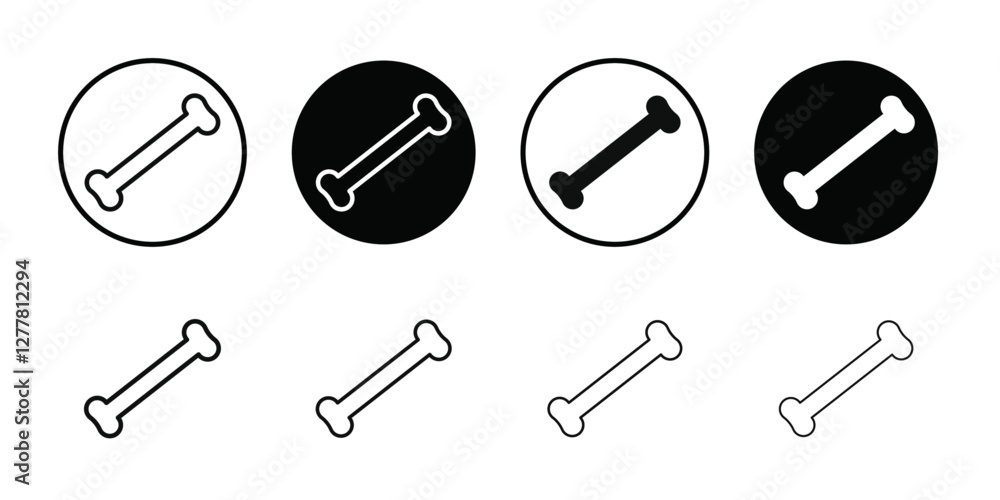 Bone icon Vector flat thin line illustration Bone icon Vector flat thin line illustration