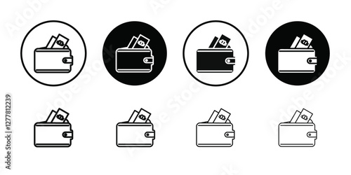 bitcoin wallet icon Vector flat thin line illustration