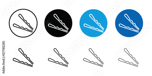 bobby pins icon Vector flat thin line illustration