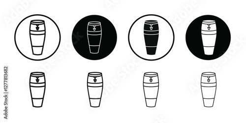 Conga drum icon Vector flat thin line illustration