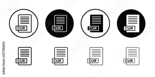 CUR File Document Icon Vector flat thin line illustration