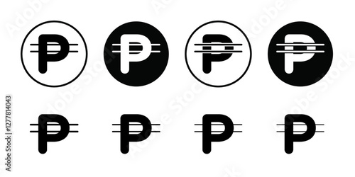 Cuba peso icon Vector flat thin line illustration