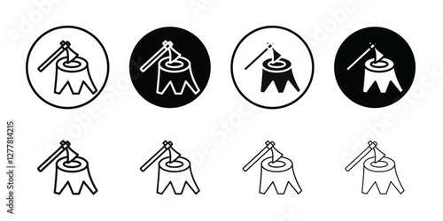 Deforestation icon Vector flat thin line illustration