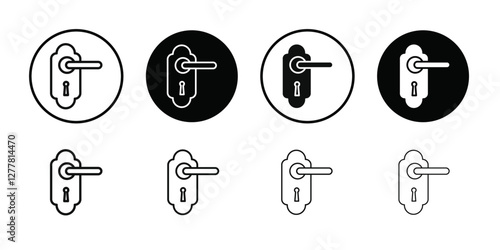 Door knob icon Vector flat thin line illustration