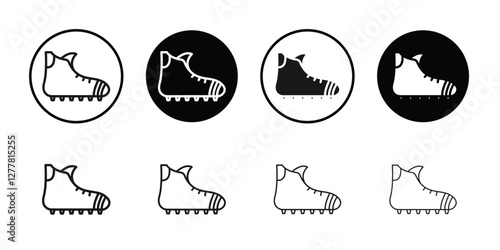 football soccer shoes icon Vector flat thin line illustration