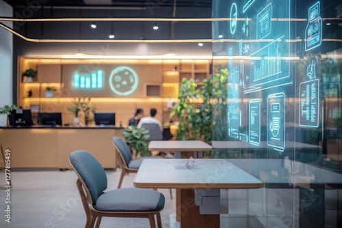 Productivity enhancement tools visualized in coworking lounge.