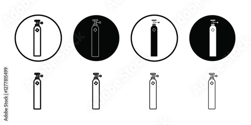 Gas cylinder icon Vector flat thin line illustration