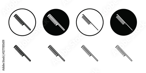 Hair comb icon Vector flat thin line illustration