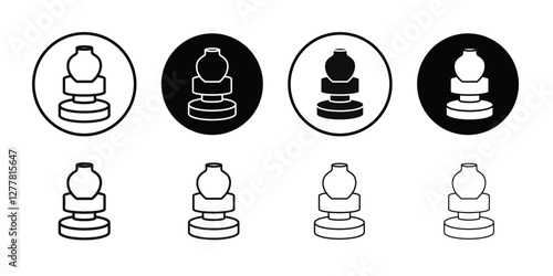 Handmade pottery icon Vector flat thin line illustration