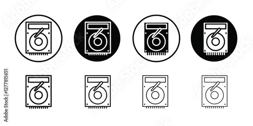 Hard disk drive icon Vector flat thin line illustration