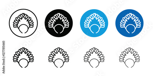 Headdress Brazil icon Vector flat thin line illustration