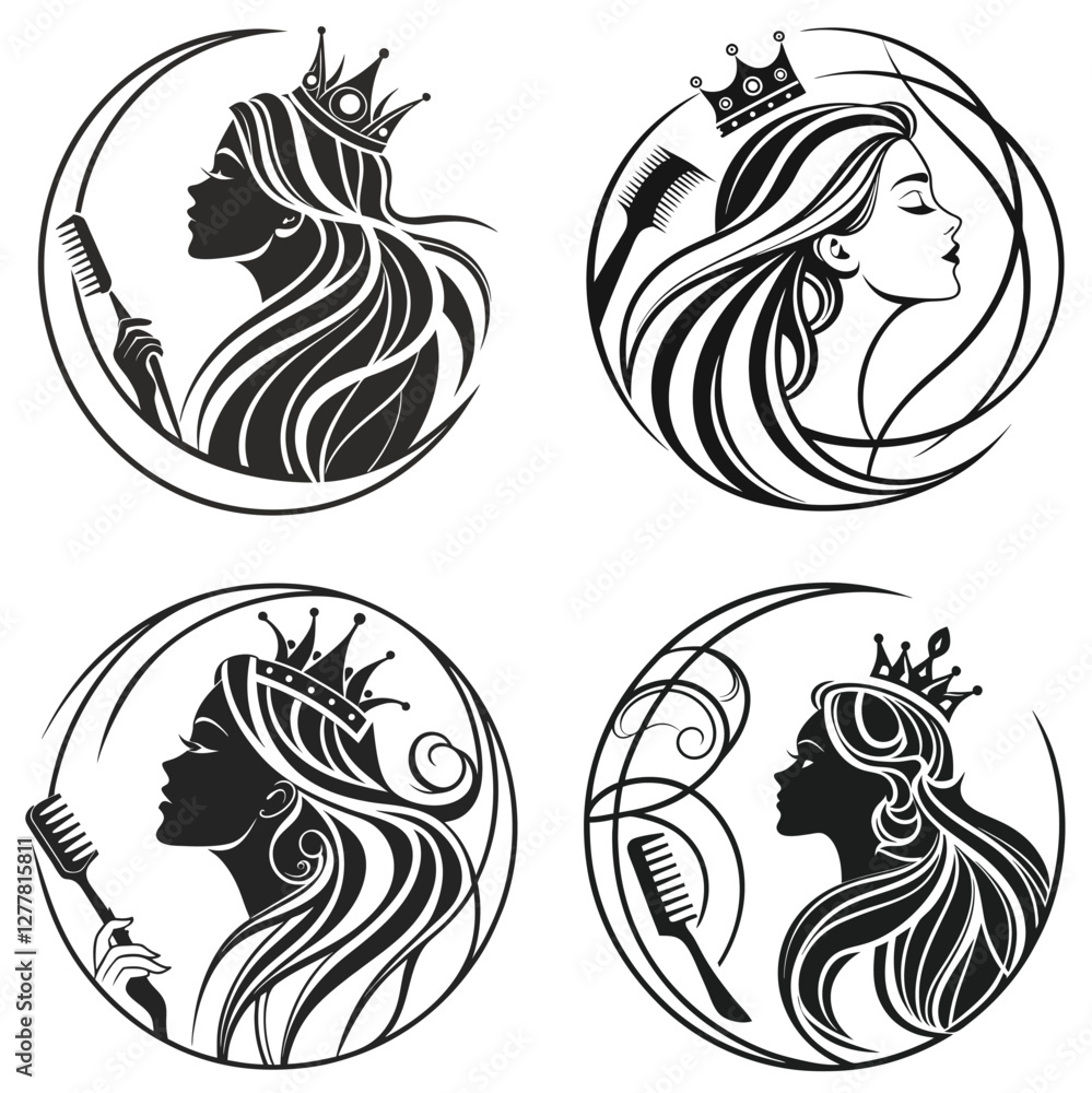 Obraz premium abstract logo set for beauty salon, hair salon
