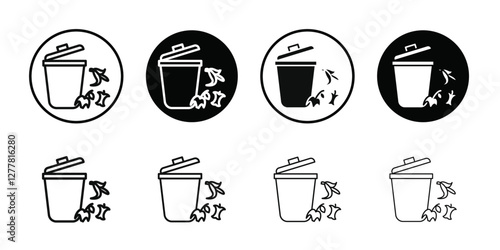 Leftovers Disposal icon Vector flat thin line illustration