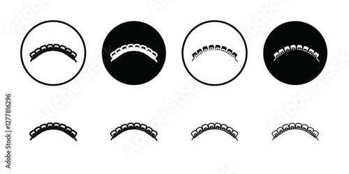 lingual braces icon Vector flat thin line illustration