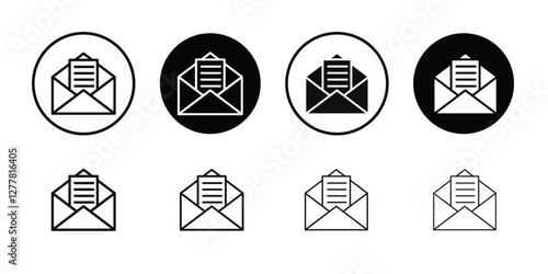 Mail message icon Vector flat thin line illustration