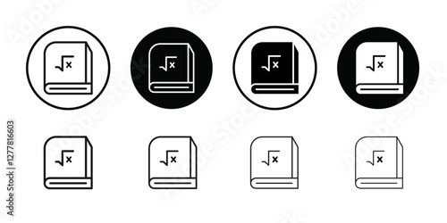 Maths book icon Vector flat thin line illustration