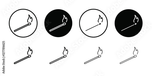 Matches icon Vector flat thin line illustration