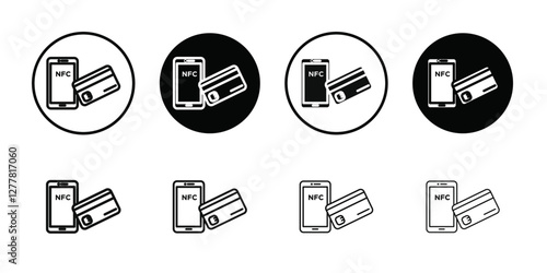 NFC wireless payment icon Vector flat thin line illustration