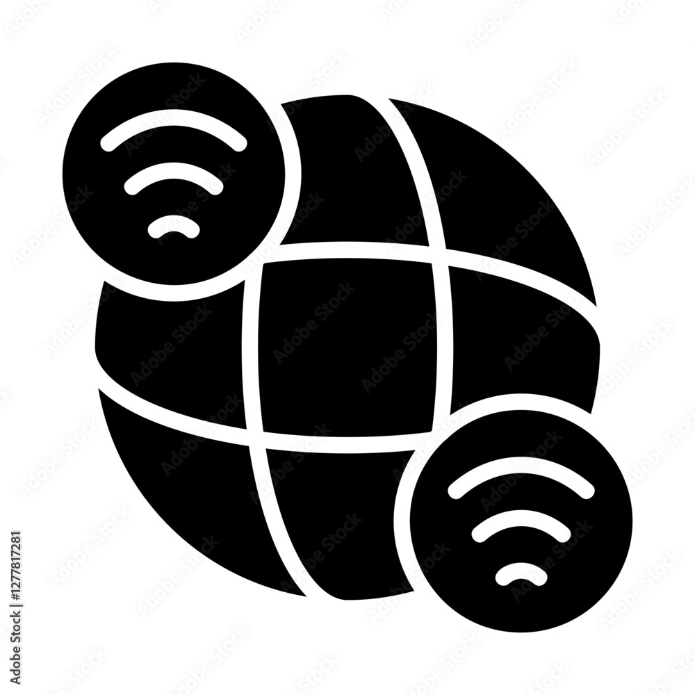 Naklejka premium Global Network Solid Icon