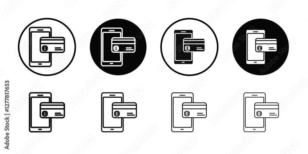 Payment method icon Vector flat thin line illustration Payment method icon Vector flat thin line illustration