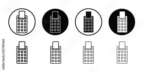 Payment terminal icon Vector flat thin line illustration