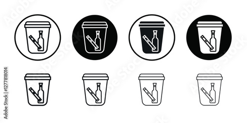 Quitting bad habits icon Vector flat thin line illustration