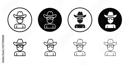 Secret agent icon Vector flat thin line illustration