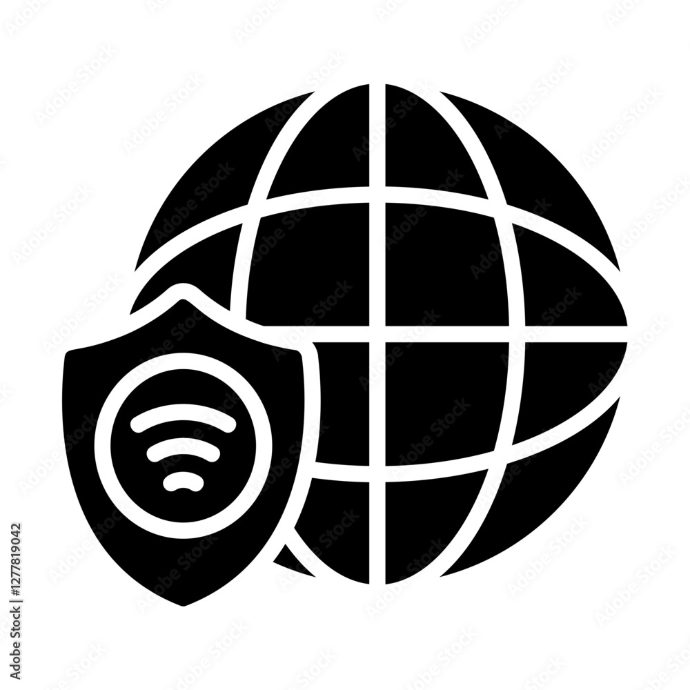 Internet Secure Solid Icon Internet Secure Solid Icon