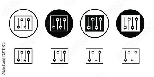 Sound mixer icon Vector flat thin line illustration