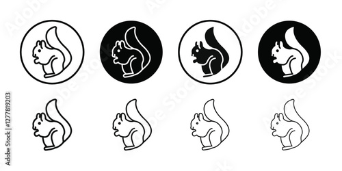 squirrel icon Vector flat thin line illustration