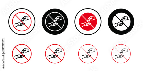 Stop Corruption icon Vector flat thin line illustration