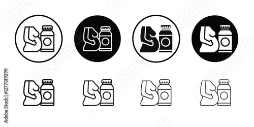 Supplements for pregnant women icon Vector flat thin line illustration