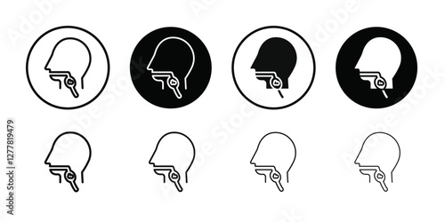 Swallowing reflex icon Vector flat thin line illustration