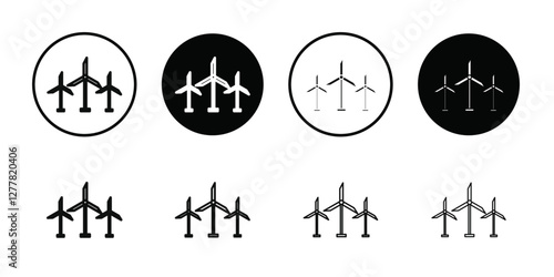 Wind turbine icon Vector flat thin line illustration