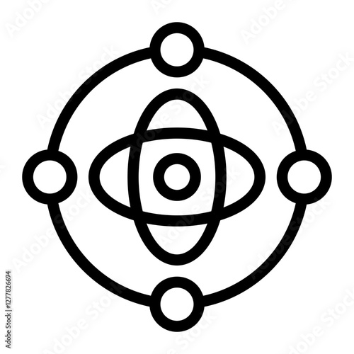 Spin Axis Line Icon