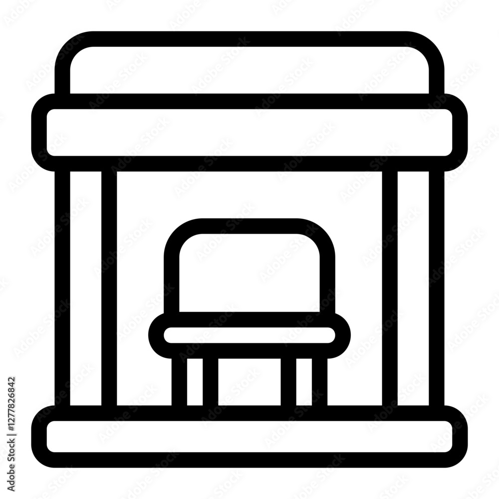 Fototapeta premium Station Line Icon