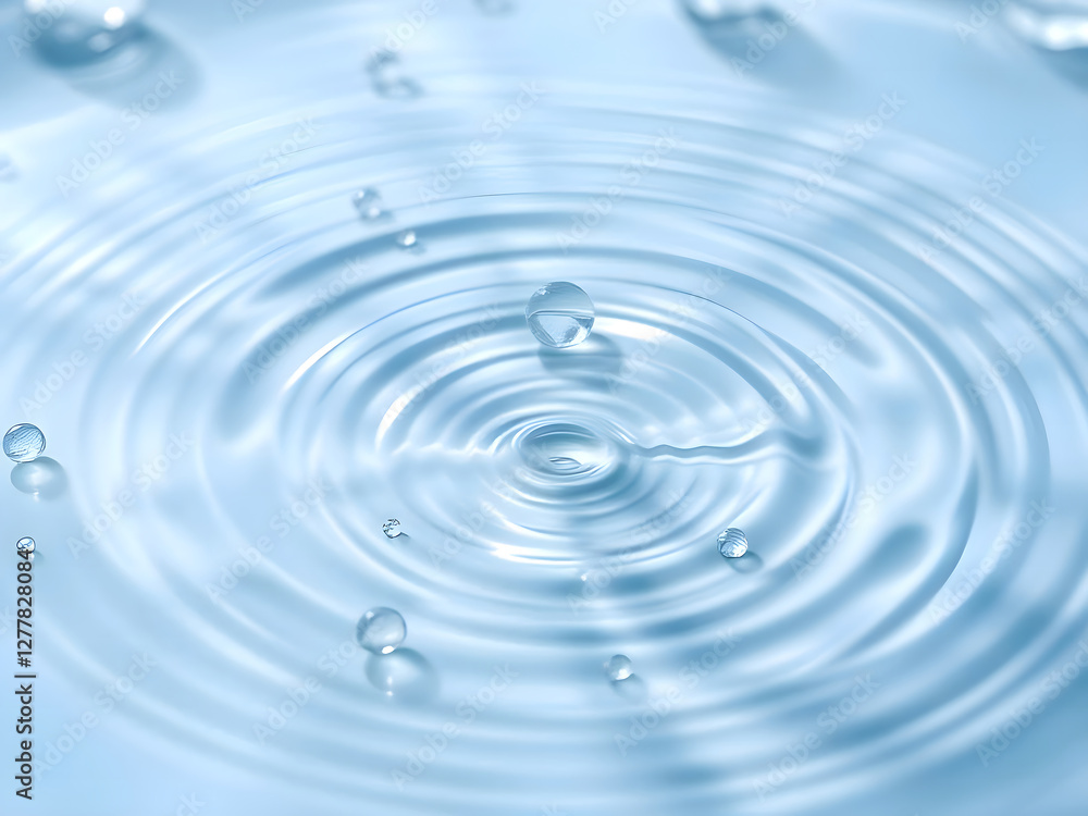 Clear Water drop with circular waves Clear Water drop with circular waves