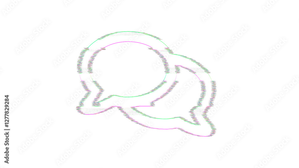 Icon comments is distorted. Glitch. Noise, chromatic aberration, geometric distortion Icon comments is distorted. Glitch. Noise, chromatic aberration, geometric distortion