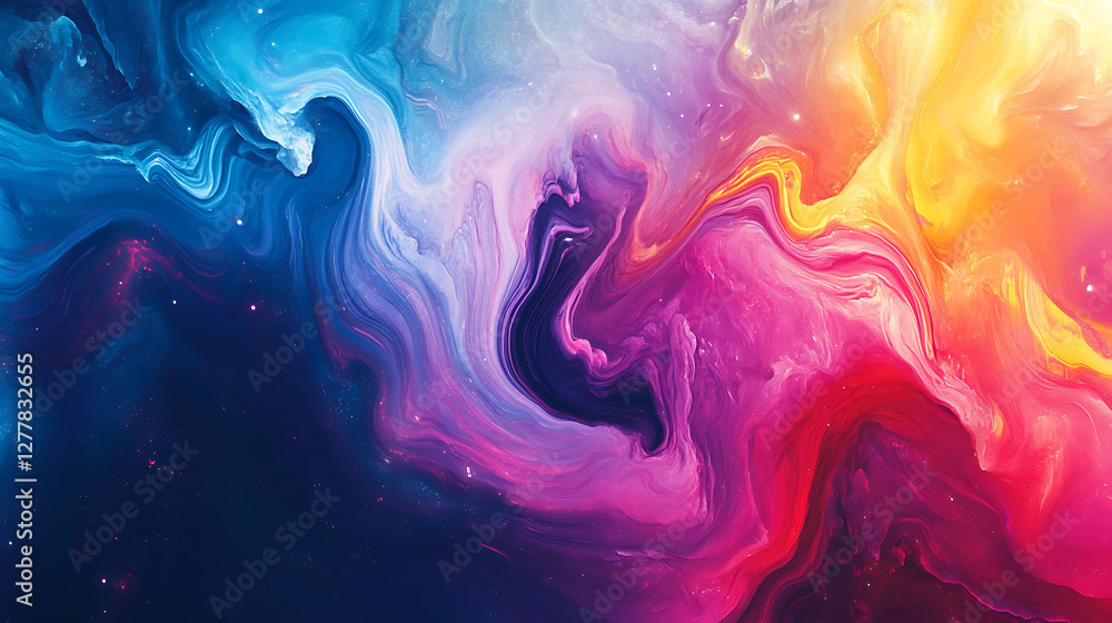 Abstract Cosmic Swirls of Vibrant Hues and Colors Abstract Cosmic Swirls of Vibrant Hues and Colors