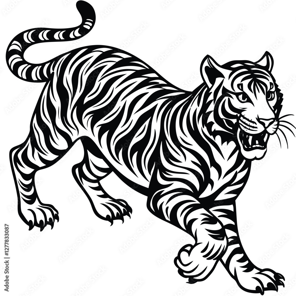 Obraz premium tiger vector illustration