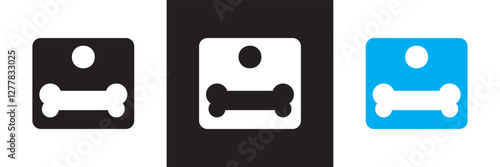 Bone tag icon vector .  Dog tag  sign icon. isolated on white and black background. Vector illustration. EPS 10