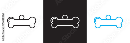Bone tag icon vector .  Dog tag  sign icon. isolated on white and black background. Vector illustration. EPS 10