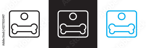 Bone tag icon vector .  Dog tag  sign icon. isolated on white and black background. Vector illustration. EPS 10