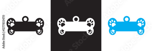 Bone tag icon vector .  Dog tag  sign icon. isolated on white and black background. Vector illustration. EPS 10