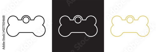 Bone tag icon vector .  Dog tag  sign icon. isolated on white and black background. Vector illustration. EPS 10